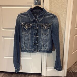 Miss Me Blue Jean Medium Wash Denim Jacket